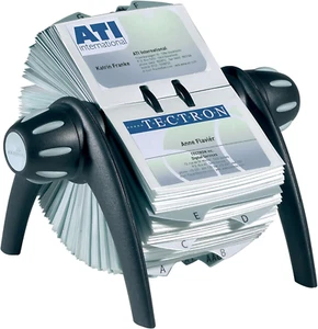 Visifix Flip Rotary Business Card File, Holds 400 2.88 X 4.13 Cards, 8.75 X 7.13 - Picture 1 of 8