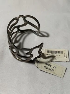 Armreif Sterlingsilber 925 geschnitzt Cut Out. Made in Mexico. Neu mit Etikett - Bild 1 von 8