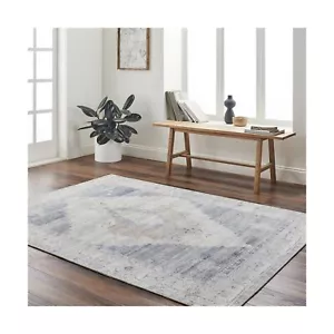 Livabliss x Becki Owens Luca Medallion Area Rug , 7'10" x 10', Pewter - Picture 1 of 7