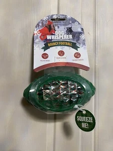 Dog Whisperer ~ Bouncy Football Ball - Squeaky Dog Toy 5” - Picture 1 of 7
