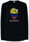 Colombia Football Skull I Kids Long Sleeve T-Shirt colombian Soccer Flag