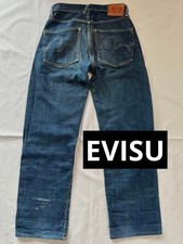 Denim Jeans  EVISU 2001 No2 JEANS Selvedge DENIM Leather Patch W:28 Inseam:30