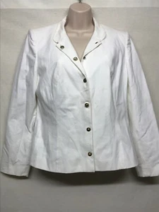 Les Copains Women's Ivory Cotton Blend Blazer Jacket Size IT46 / IV Z11 - Picture 1 of 12
