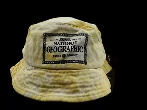 National Geographic Yellow Tie Dye Bucket Sun Hat Cl, Garden Hat, Hiking Hat New - Picture 1 of 7