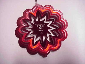 Smiling Sun Sun Sun Sunburst rot 8" Metall Wind Spinner Hergestellt in den USA 10,- SUN-8 - Bild 1 von 1