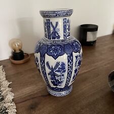 Keramik Vase; Delfi; Holland Motive; D14/8cm, H26cm