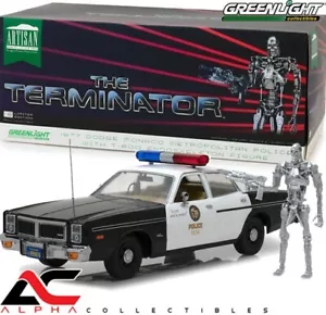 FIGURA GREENLIGHT 19042 1:18 1977 DODGE MONACO POLICÍA Y T-800 EL TERMINADOR - Imagen 1 de 1