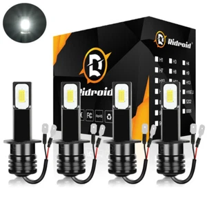 4pcs H1 Super Bright LED Headlight High Low Beam Combo Bulbs Kit 6500K White - Picture 1 of 18