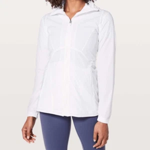 Lululemon Such A Cinch Size 6 White Hooded Full Zip Water Resistant Jacket - Picture 1 of 16