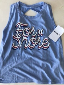 Hurley girls Aluminum Sleeveless Tank Top blue NWT - Picture 1 of 4