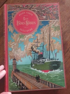 JULES VERNE COLLECTION HETZEL LES INDES NOIRES EDITION ORIGINALE PLAT AU STEAMER - Imagen 1 de 14