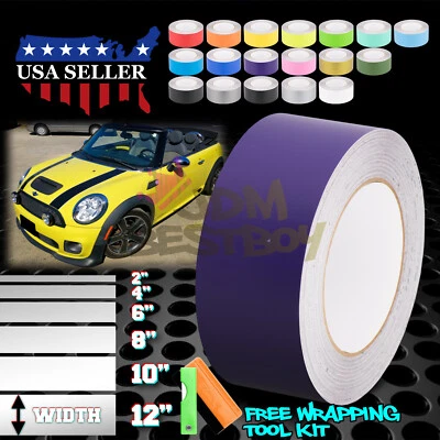 Calcomanía envolvente de vinilo de rayas de carreras de color mate para rayas Mini Cooper 25 pies/50 pies Foto 1 de 4