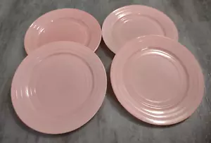 Vintage Set Of 4 Hazel Atlas Moderntone Platonite Pastel Pink Dinner Plates 9" - Picture 1 of 9