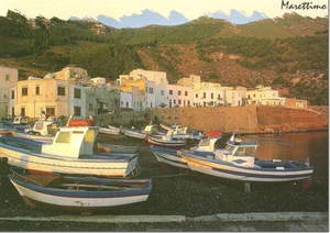 CARTOLINA SICILIA SICILY POSTCARD ISOLE EGADI CASE DI SCALO VECCHIO MARETTIMO - Imagen 1 de 1