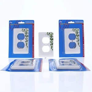 Leviton 89503-GRN Green Vine 1-Gang Duplex Ceramic Standard Wallplate Cover 5pcs - Picture 1 of 7