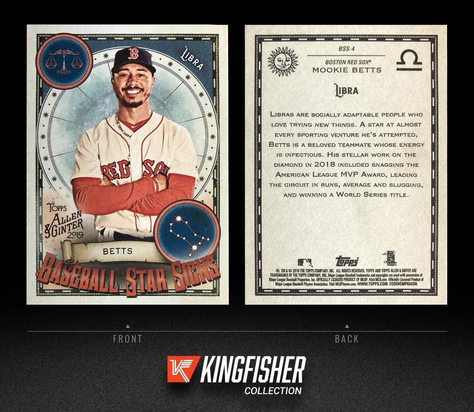 Mookie Betts 2019 Topps Allen & Ginter Baseball Star Signs #BSS-4 Boston Red Sox - Image 1 of 1