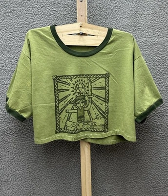 Camiseta Nintendo Mujer XL Recortada Verde Zelda Timbre Estampado Gráfico Manga Corta Foto 1 de 4