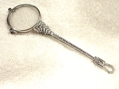 ART DECO 835 SILVER COVERED SNAP OUT LORGNETTE WITH MARCASITES! FROM GERMANY! - Image 1 of 4
