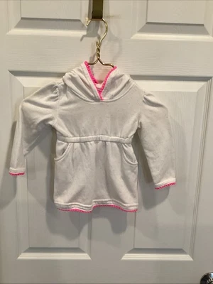 Encubrimiento de playa blanco y rosa para niñas pequeñas talla 24 meses Foto 1 de 4