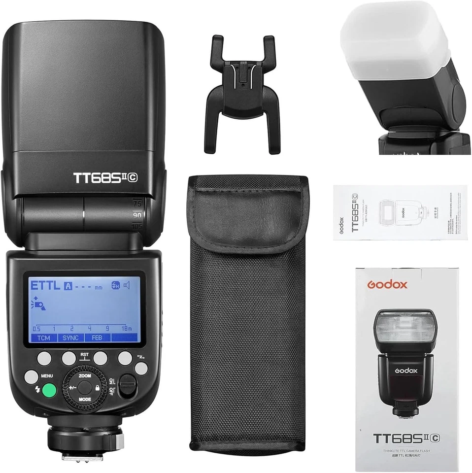 Godox TT685IIC TT685II-C 2.4G TTL Wireless Flash Speedlite For Canon EOS Cameras - Image 1 of 4