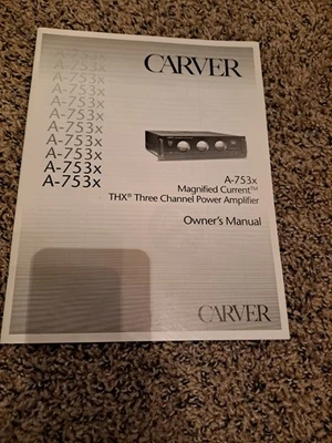 Amplificador de potencia THX de corriente ampliada original Carver A-753X manual del propietario Foto 1 de 4