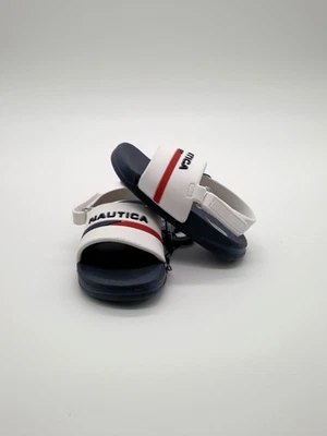 NEW NAUTICA Boys White and Navy Blue Slingback TINY STONO 2 Sandals(Size 3) - Image 1 of 4