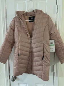Spyder Puffer Jacket Girls Youth Large 12-14 Long Pink Hooded Winter Coat EUC - Picture 1 of 6