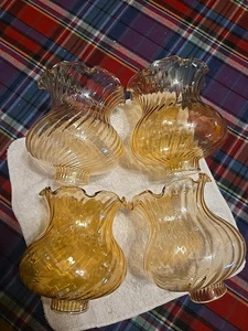 4 Vintage Wandleuchter Champagane Gold Optik Wirbel Lampe mit Rüschen Top 2 Paar - Bild 1 von 15