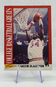 Hakeem Olajuwon 1992 Kellogg's Raisin Bran College Basketball Greats #11 Houston - Picture 1 of 2