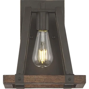 Nuvo Lighting 60/6891 Outrigger Wall Sconce Mahogany Bronze and Nutmeg Wood - Picture 1 of 5