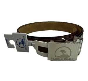 Fibbia cintura spiaggia ciottoli golf OSFM pelle marrone uomo taglia 32-44 regolabile nuova con etichetta - Foto 1 di 13