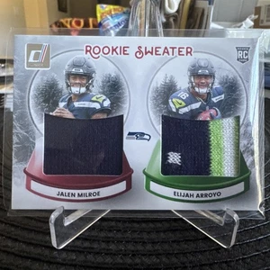 2025 Donruss Football Dual Rookie Sweater #SWED-SEA Jalen Milroe Elijah Arroyo - Picture 1 of 2