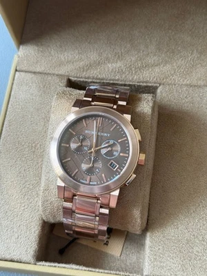 Совершенно новый Burberry BU9754 город роза из нержавеющей стали хронограф циферблат часов - Изображение 1 из 4