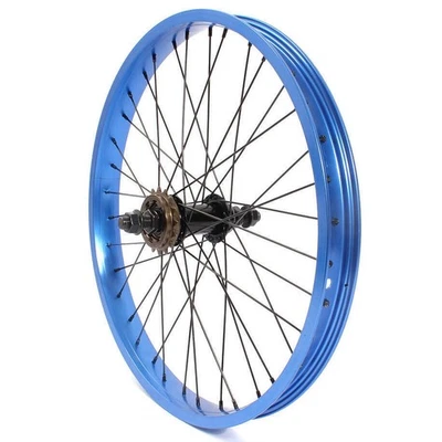 BMX Hinterrad 20 Zoll blau 36 Loch 14mm KHE 7005 Alu eloxiert 16 Zähne Ritzel - Bild 1 von 4