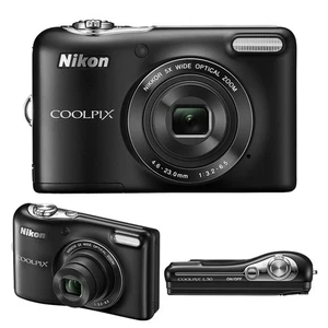 Nikon COOLPIX L30 Digital Camera Black 20.1MP 5× Optical Zoom Date/Time Stamp - Picture 1 of 12