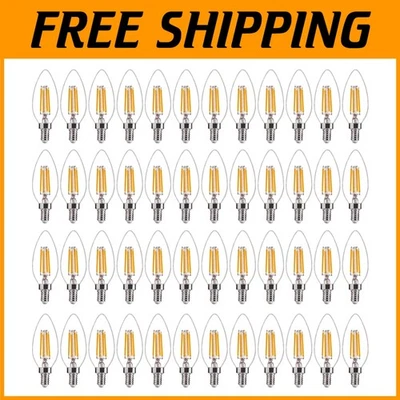 48 Pack Dimmable LED Candelabra Bulbs, Soft White, E12 Base - Image 1 of 4
