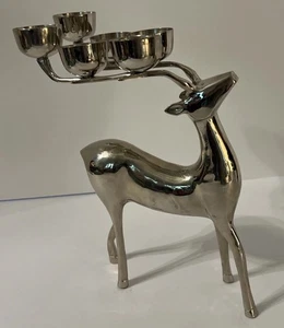 PotteryBarn ??  Versilberter 6 Punkt Rentier/Hirsch Kandelaber - Bild 1 von 18