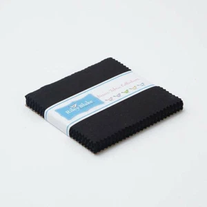 Charm Pack 5" Stacker 42pc Riley Blake Solid Black Cotton Quilting Fabric - Picture 1 of 1