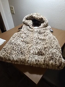 Zara Girl’s Furry Hooded Leopard Vest--size 13/14 #AD134 - Picture 1 of 20