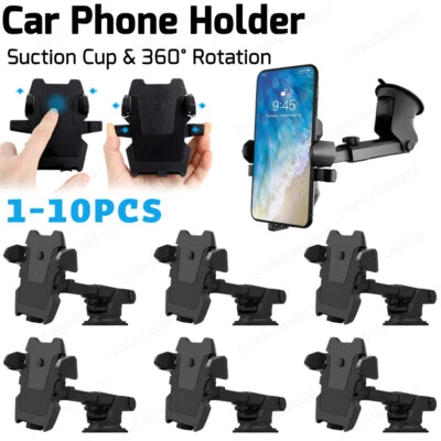 360° Universal Mount Holder Car Stand Windshield For Mobile Cell Phone GPS Lot - Image 1 of 4