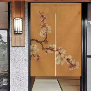 Chinese Style Door Curtain Flower Japanese Noren Tapestry For Kitchen 33.5"x59" - Picture 1 of 11