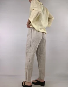 Eileen Fisher Bio Leinen Tapered Pant Ungefärbt Natur Größe S - Bild 1 von 6