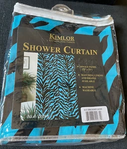 Cortina de ducha Kimlor Innovative Home Fashions azul cebra 72"x72" nueva en paquete - Imagen 1 de 3