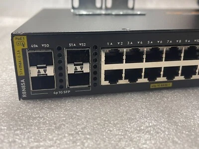 R8N85A HPE Aruba 6000 48G Class4 PoE 4SFP 370W Switch USED READ! - Image 1 of 4