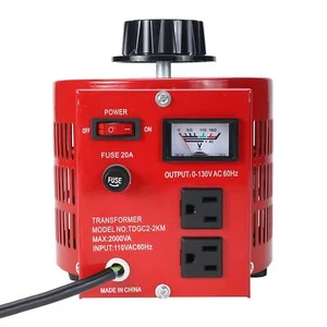 YaeCCC NUOVO Variabile 2000W 20Amp 0-130V Trasformatore Automatico Regolatore di Tensione AC USA - Foto 1 di 9