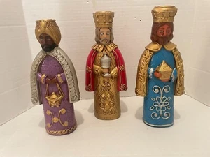 Vintage Nativity Magi Three Wise Men Kings Candlestick Candle Holders Japan de - Picture 1 of 4