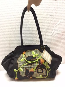 Neu mit Etikett Kimberly Alan bestickte Handtasche, Schultertasche, schwarz orange grün - Bild 1 von 7