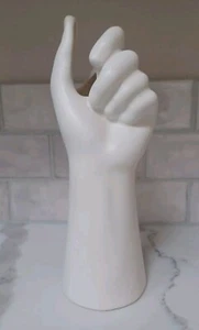 Hand Vase. White Ceramic. World Market. 11 Inc. Hand Collector Find. - Picture 1 of 5
