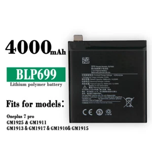 New Replacement Battery BLP699 For OnePlus 7 Pro One Plus 7 Pro CM1925 4000mAh - Picture 1 of 5