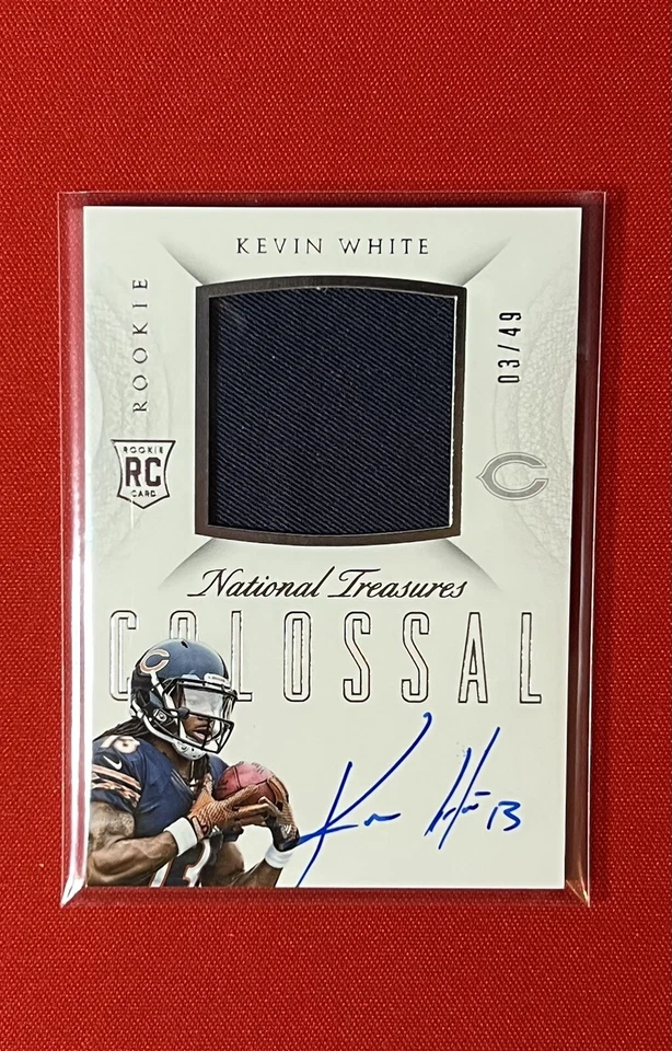 2015 National Treasures KEVIN WHITE ROOKIE JERSEY AUTOGRAPH /49 Colossal Bears - Image 1 of 2